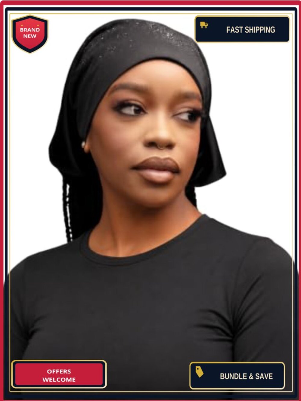 Waterproof Rain Scarf Satin-Lined Bandana Adjustable Head Wrap